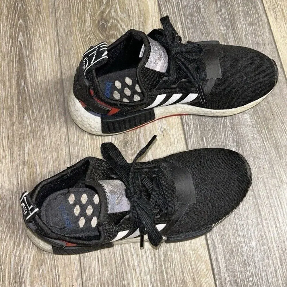 Adidas NMD R1 EF2310 Youth US Size 5.5 Black Red White Running Sneaker Shoes